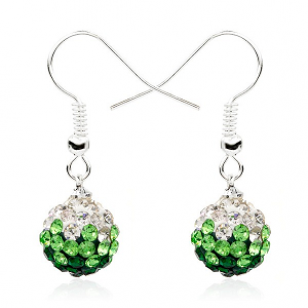 Oorbellen-Crystal-Bol-Groen